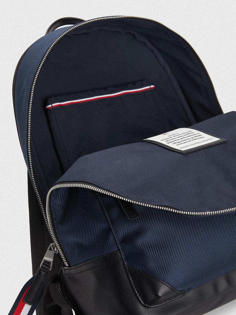 Férfi Tommy Hilfiger Tommy Stripe Backpack Táska Sötétkék | HU 1495DFM